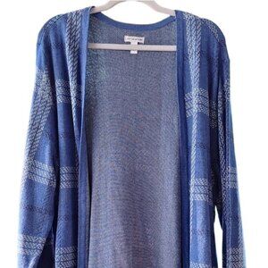 Croft & Barrow Women's 2X Open Front Cotton Blend Cardigan Sweater EUC